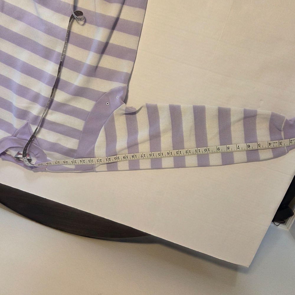 Vintage Longstreet Striped Sweatshirt Purple White V-Stitch Crewneck Pullover - Picture 6 of 6